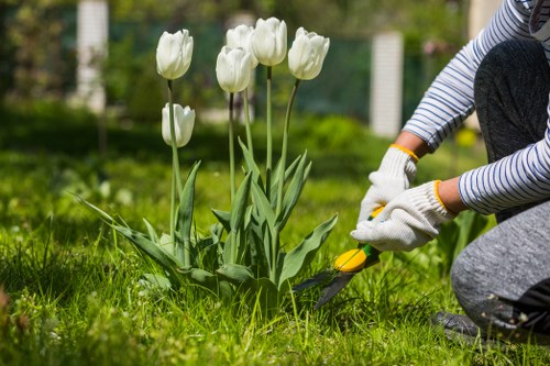 Flower bed creation in Lee with colorful plants and clean edging